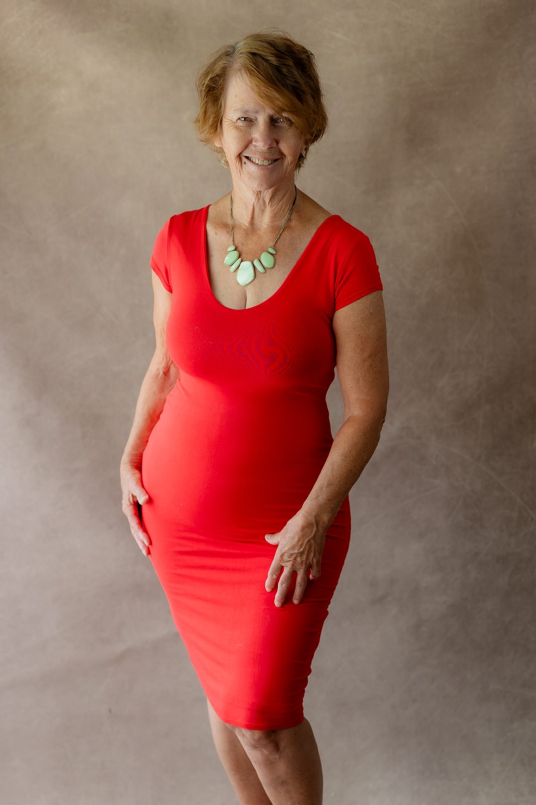 Portrait session in red dress